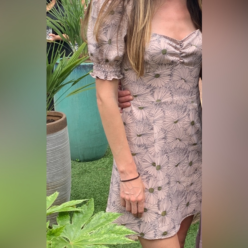 Blush, Floral WAYF Dress with Puff Sleeves